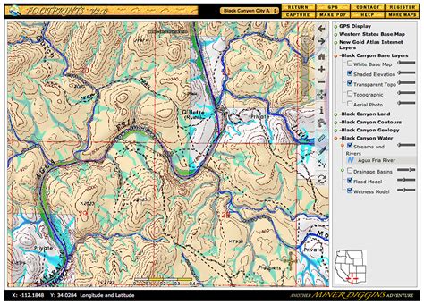 Black Canyon City Hydrography Example Map