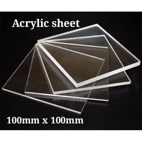 Acrylic Board Plexiglass Transparent Clear plastic Sheet 100mm x100mm ...