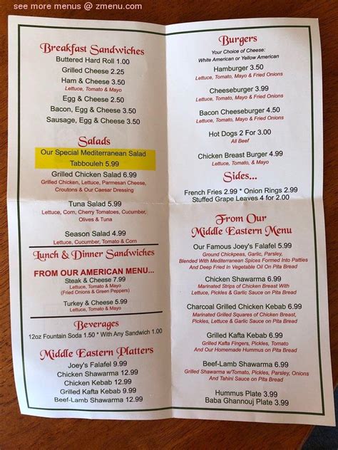 Online Menu of Joeys Falafel Restaurant, Cheshire, Connecticut, 06410 ...