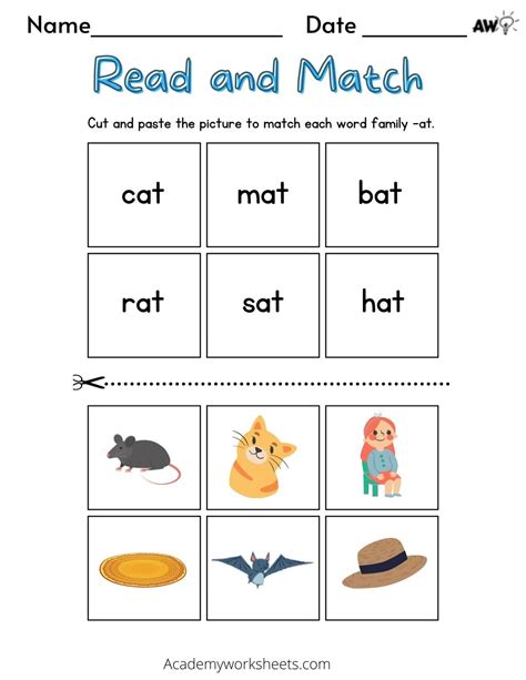 Word Family Worksheets - at and an - Academy Worksheets