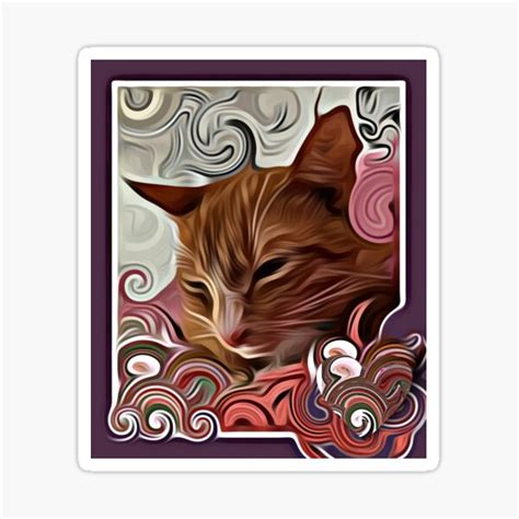 "Oliver the cat. Faux oil. Photo with digital art." Sticker for Sale by ...