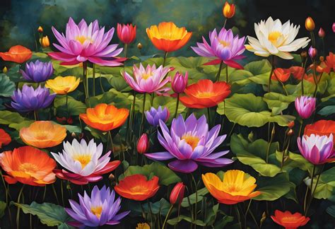 Water Lilies Flowers Lotus Art Free Stock Photo - Public Domain Pictures