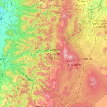 Oregon topographic map, elevation, terrain