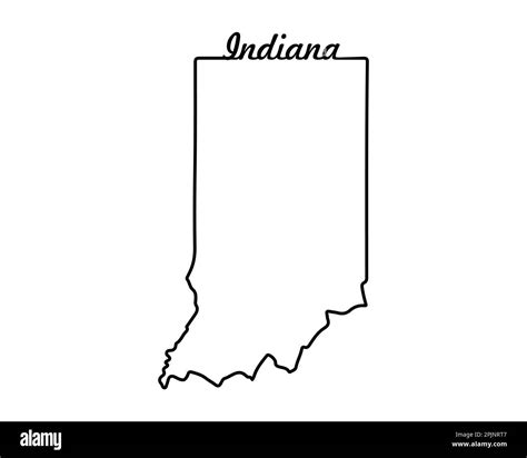 Indiana state map. US state map. Indiana outline symbol. Retro ...