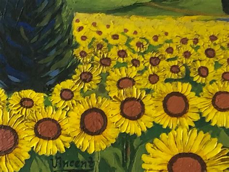 Sunflower Field by Vincent Van Gogh 1888 Signed Original Painting Oil on Canvas - Etsy