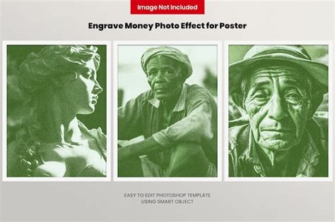 Premium PSD | Engrave money hoto effect for poster