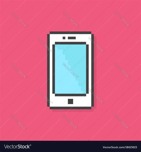 Pixel art phone simple icon Royalty Free Vector Image