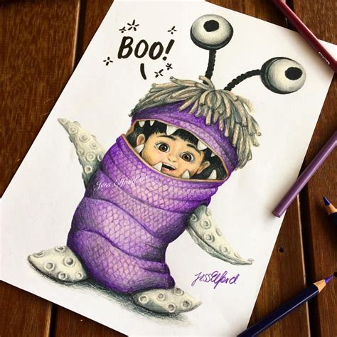 Drawing of Boo from Monsters Inc by Jess Elford. Drawn with prismacolor pencils. Pencil Art ...