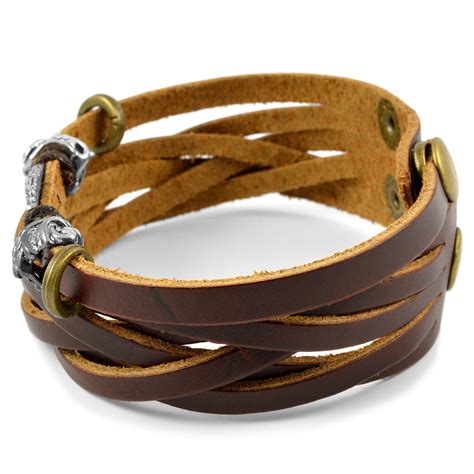 Designer Leather Wide Bracelets For Mens