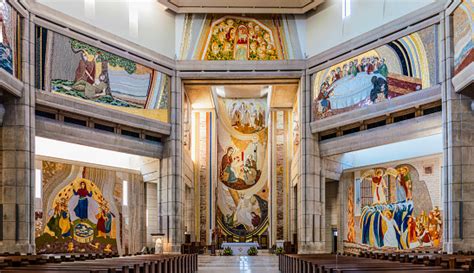 Interior Of Pope John Paul Ii Sanctuary In Krakow Poland Stock Photo - Download Image Now - iStock