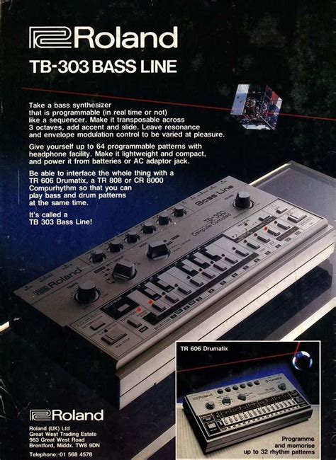 Roland TB-303 Bassline Launched In 1982. Vintage Synth, Vintage Drums, Vintage Keys, Home ...