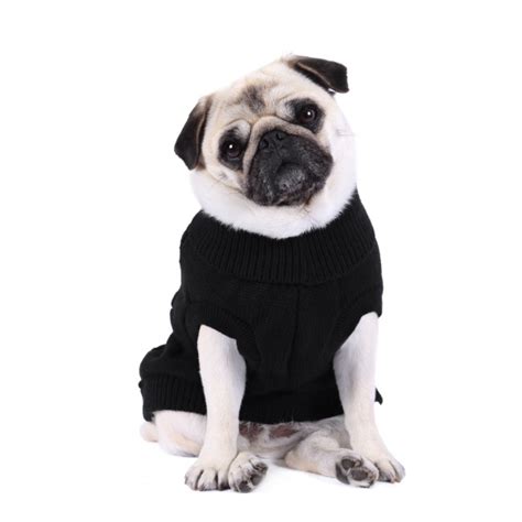 Black Cable Knit Dog Sweater - richpaw.co.uk/