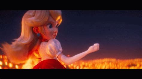 Mario Movie Peach GIF - Mario Movie Peach Fire - Discover & Share GIFs