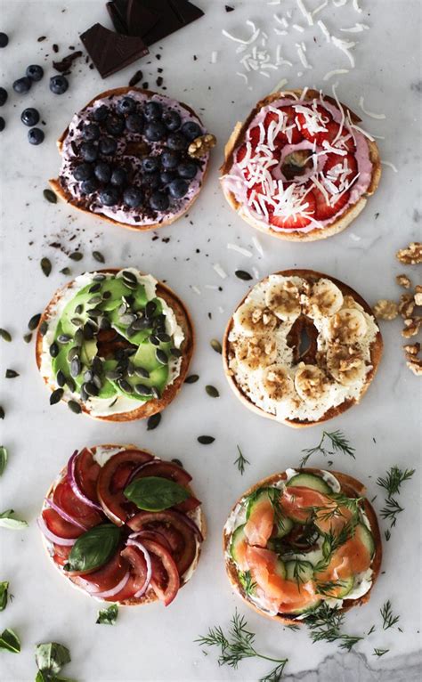 6 MUST TRY HEALTHY BAGEL TOPPINGS WITH CREAM CHEESE | Cafe food, Bagel ...