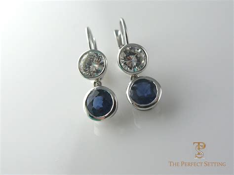 Sapphire and Diamond Earrings Hinged Wire | The Perfect Setting, Inc