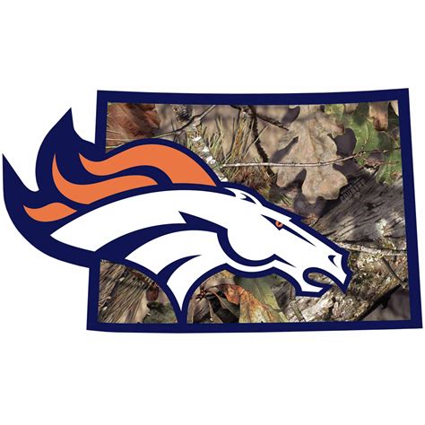 Denver Broncos State Decal w/Mossy Oak Camo | Fanhood Gear