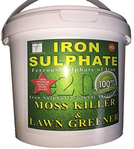 PREMIUM Iron Sulphate 1 KG (makes 500 Litres when diluted) Tub PURE LAWN TONIC- Sulphate of Iron ...