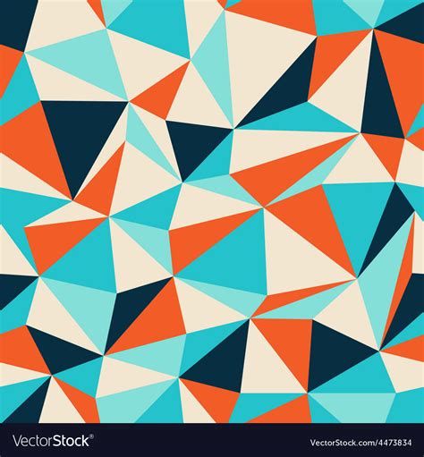 Triangle seamless pattern blue orange Royalty Free Vector