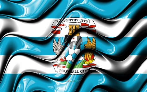 Download wallpapers Coventry City FC flag, 4k, blue and white 3D waves ...