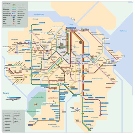 Transit Maps: Official Map: Metro and Tram Network, Amsterdam, The Netherlands, 2014