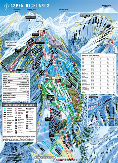 Aspen Highlands Ski Trail Map - Aspen Colorado United States • mappery