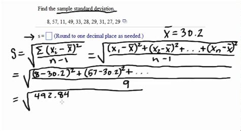 Sample and Population Standard Deviation Example - YouTube