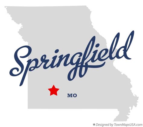 Map of Springfield, Greene County, MO, Missouri