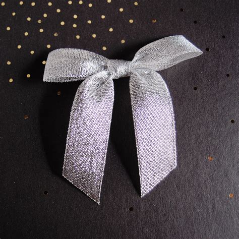 Metallic Silver Pretied Bow (4 sizes) - Packaging Decor