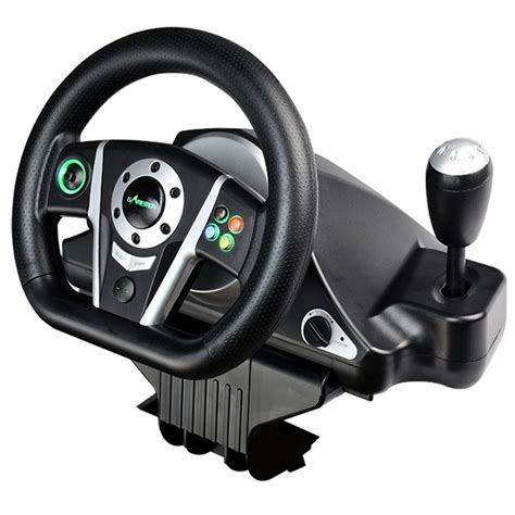 Dual Vibration Gaming Steering Wheel And Pedals , Usb Steering Wheel 270 Degree Rotation