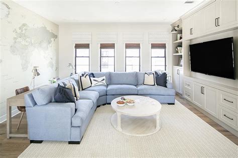 Baby Blue Sectional Sofa | Baci Living Room