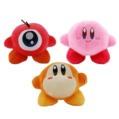 13 18cm Cartoon Kirby Plush Toy Dolls Hot kawaii Pink Red Yellow Kirby ...