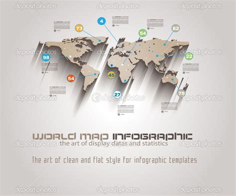 World Map Infographic Template - Stock Illustration: 41829165 Circle ...