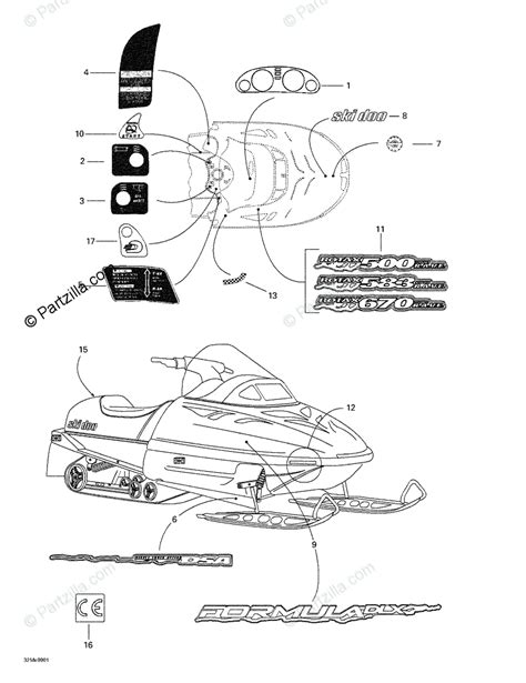 Ski-Doo 1999 FORMULA DELUXE 670 OEM Parts Diagram for Decals ...