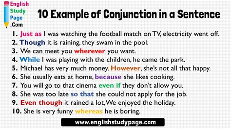 Examples Of Conjunctions