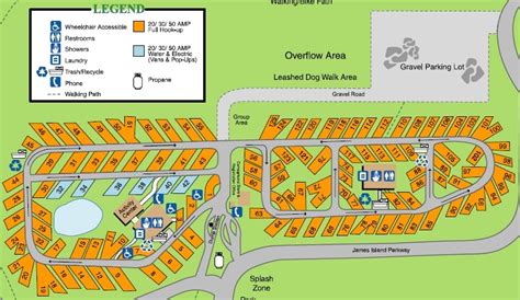 James Island Campground Map | Cities And Towns Map