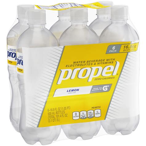 Propel Water, Lemon, 16.9 Fl Oz, 6 Ct - Walmart.com