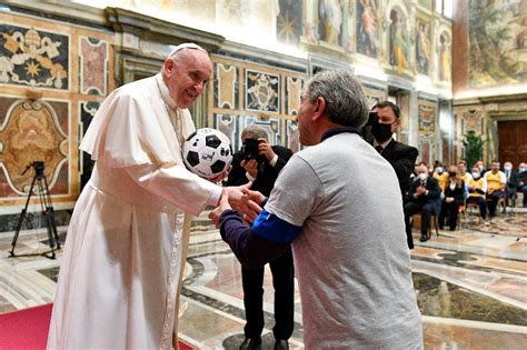 Pope meets 'Team Francis' before charity football match | ABS-CBN News