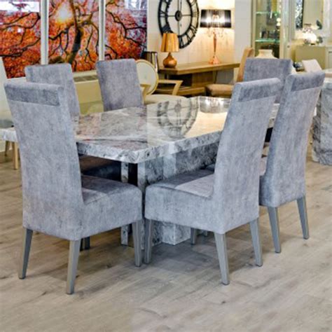 Newcastle Grey Marble Dining Table | Modern Furniture | Dining Tables