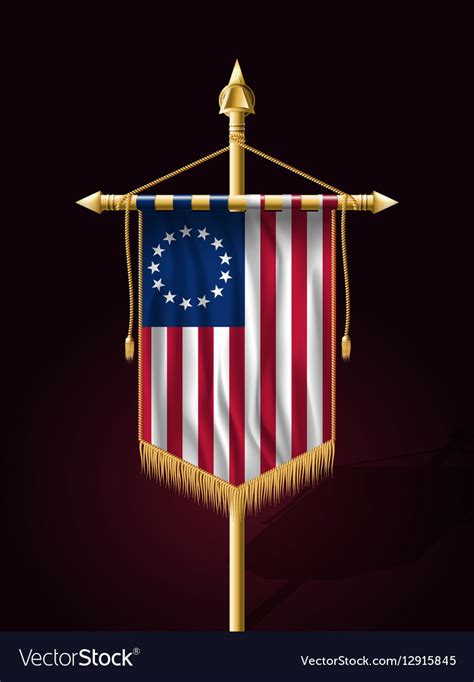 American Betsy Ross Flag Vertical Banner Vector Image