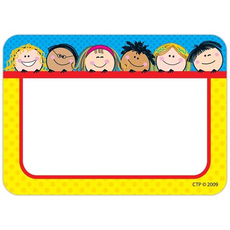 Smiling Stick Kids Labels | Nametags for kids, Kids labels, Creative teaching press