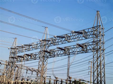 Part of high-voltage substation 1239274 Stock Photo at Vecteezy