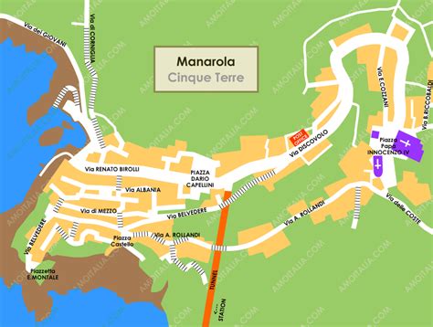 Manarola Cinque Terre Italy Map