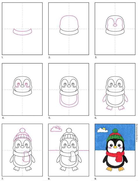 Penguin Drawing Easy Cute