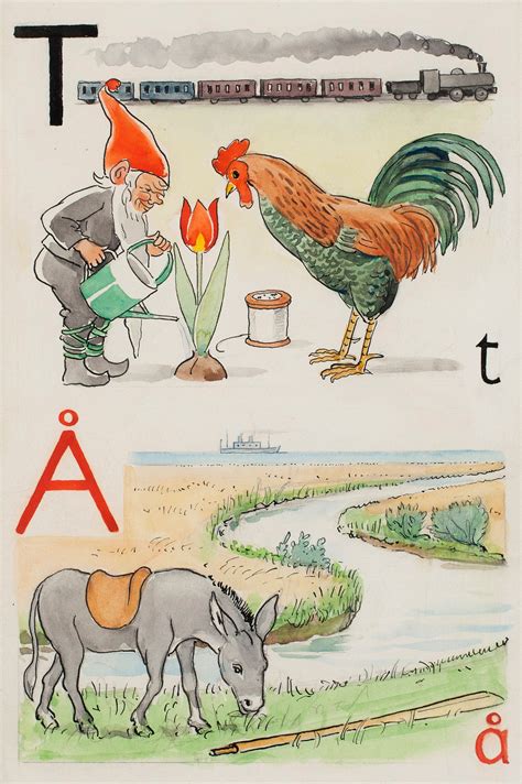 Elsa Beskow : T-tomte, tåg, trådrulle, tulpan och tupp.. Å-åsna, å, ångare och åra Elsa Beskow ...