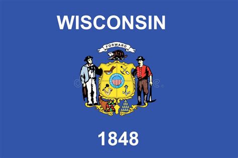 Wisconsin State Flag. USA stock illustration. Illustration of flag ...