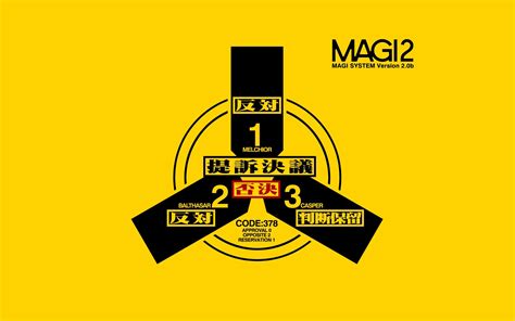 Yellow and black Magi 2 logo, Neon Genesis Evangelion HD wallpaper | Wallpaper Flare