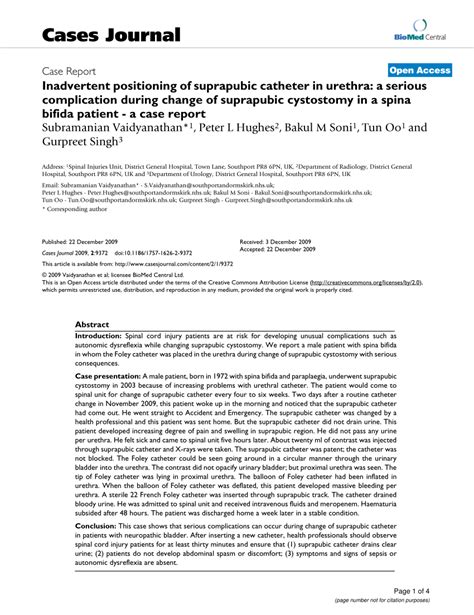 (PDF) Inadvertent positioning of suprapubic catheter in urethra: A serious complication during ...