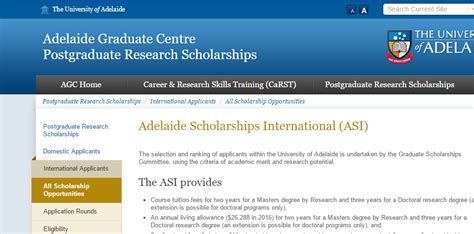 University of Adelaide International Scholarships 2017, Australia