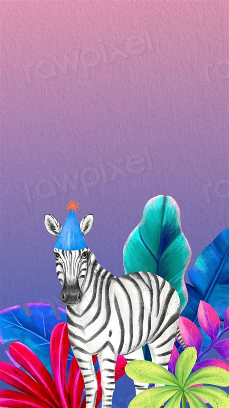 Cute zebra iPhone wallpaper, colorful | Premium Photo Illustration ...