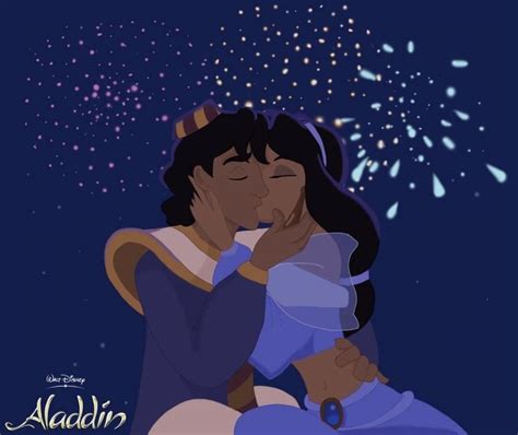 Aladdin and Jasmine kiss Disney | Aladdin and jasmine, Disney jasmine ...